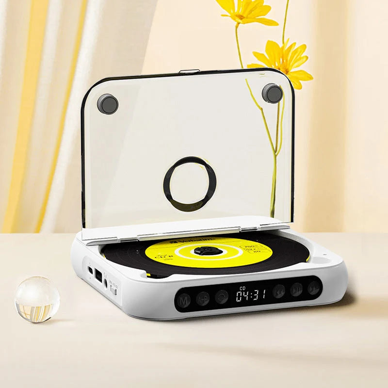 💿50% OFF | Retro Portable Bluetooth 5.3 CD Player – Lossless Clear Sound, 2000mAh Rechargeable Battery, Play All CD & MP3 Discs!