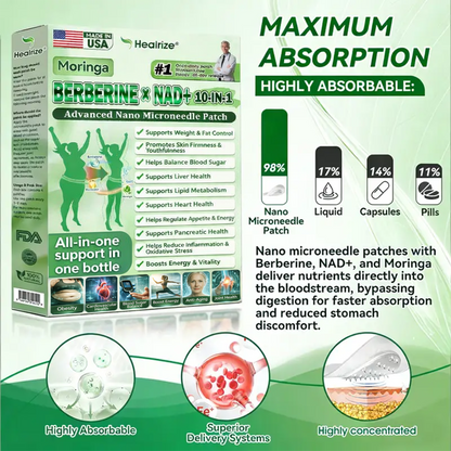 🔥Healrize® Moringa × Berberine × AMPK 8-Benefit Slimming & Metabolic Nano Microneedle Patch 🇺🇸 Just once a day · Visible changes in 7 days ✅ For obesity, loose skin, diabetes, sleep apnea, joint issues, and more🔥