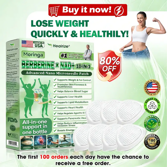 🔥Healrize® Moringa × Berberine × AMPK 8-Benefit Slimming & Metabolic Nano Microneedle Patch 🇺🇸 Just once a day · Visible changes in 7 days ✅ For obesity, loose skin, diabetes, sleep apnea, joint issues, and more🔥