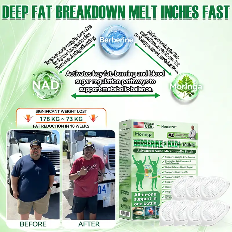 🔥Healrize® Moringa × Berberine × AMPK 8-Benefit Slimming & Metabolic Nano Microneedle Patch 🇺🇸 Just once a day · Visible changes in 7 days ✅ For obesity, loose skin, diabetes, sleep apnea, joint issues, and more🔥
