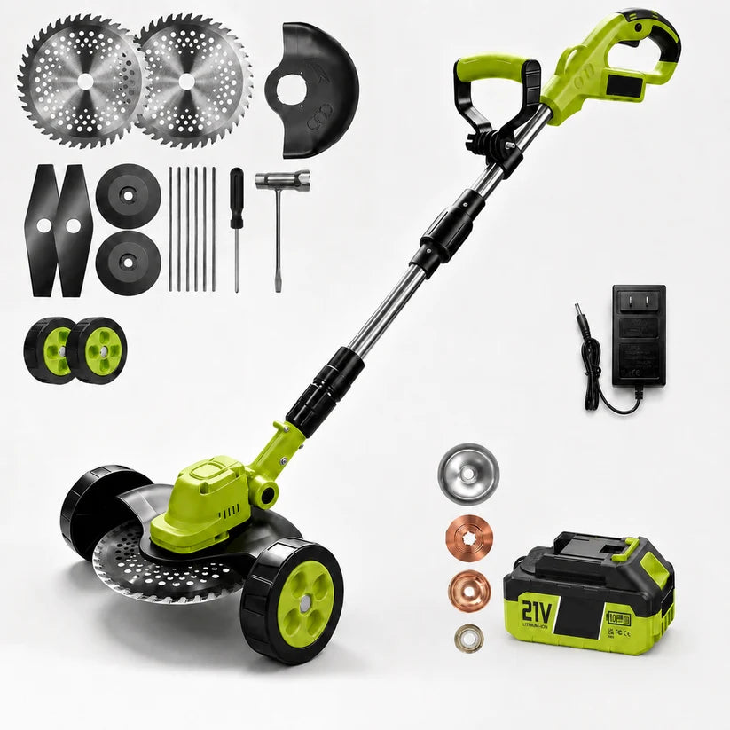 🌿⚡21V 3-in-1 Cordless String Trimmer, Edger & Mini Mower – 2 Batteries Included