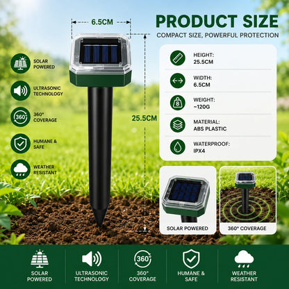 🌸Spring Sale 50% OFF☘️Solar Powered Waterproof Screw Mole Repellent🐭