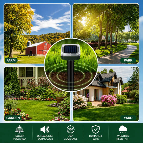 🌸Spring Sale 50% OFF☘️Solar Powered Waterproof Screw Mole Repellent🐭