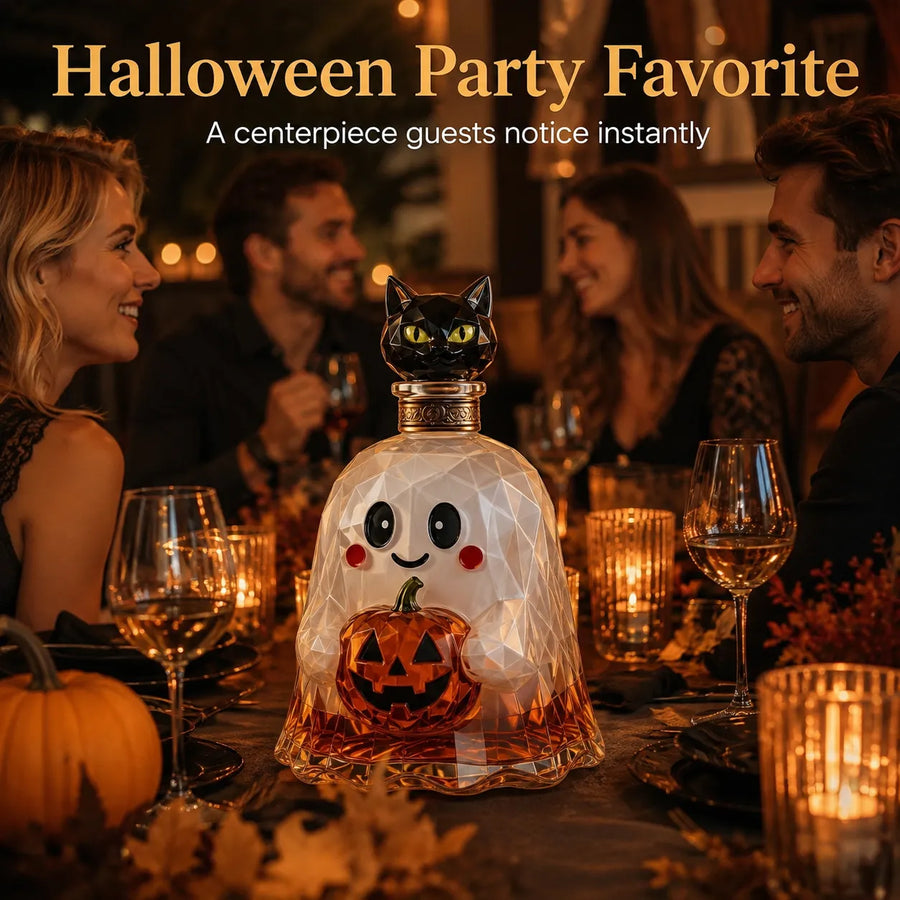 🔥HOT SALE🔥Ghost Pumpkin Halloween Decanter 🎃 Spooky Glass Whiskey Bottle 💥Buy 3 Get Free Shipment💥