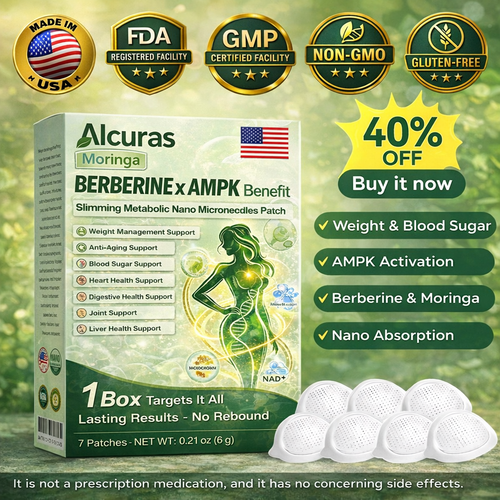 🔥Official Store| 🧑‍⚕️Alcuras® Moringa × Berberine × AMPK 8-Benefit Slimming & Metabolic Nano Microneedle Patch 🇺🇸 Just once a day · Visible changes in 7 days ✅ For obesity, loose skin, diabetes, sleep apnea, joint issues, and more
